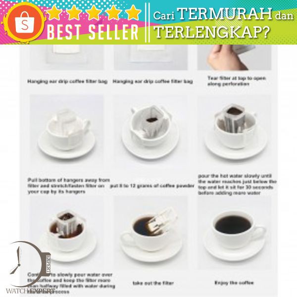 VanKood Kertas Penyaring Kopi Drip Cafe Paper Filter Coffee 50 PCS - T111 - White