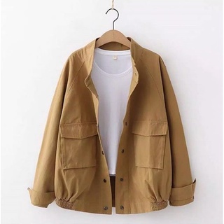 Vallina - Sally Jaket Parka Big Pocket Canvas Tebal Premium Outerwear Jacket Wanita Korean Style