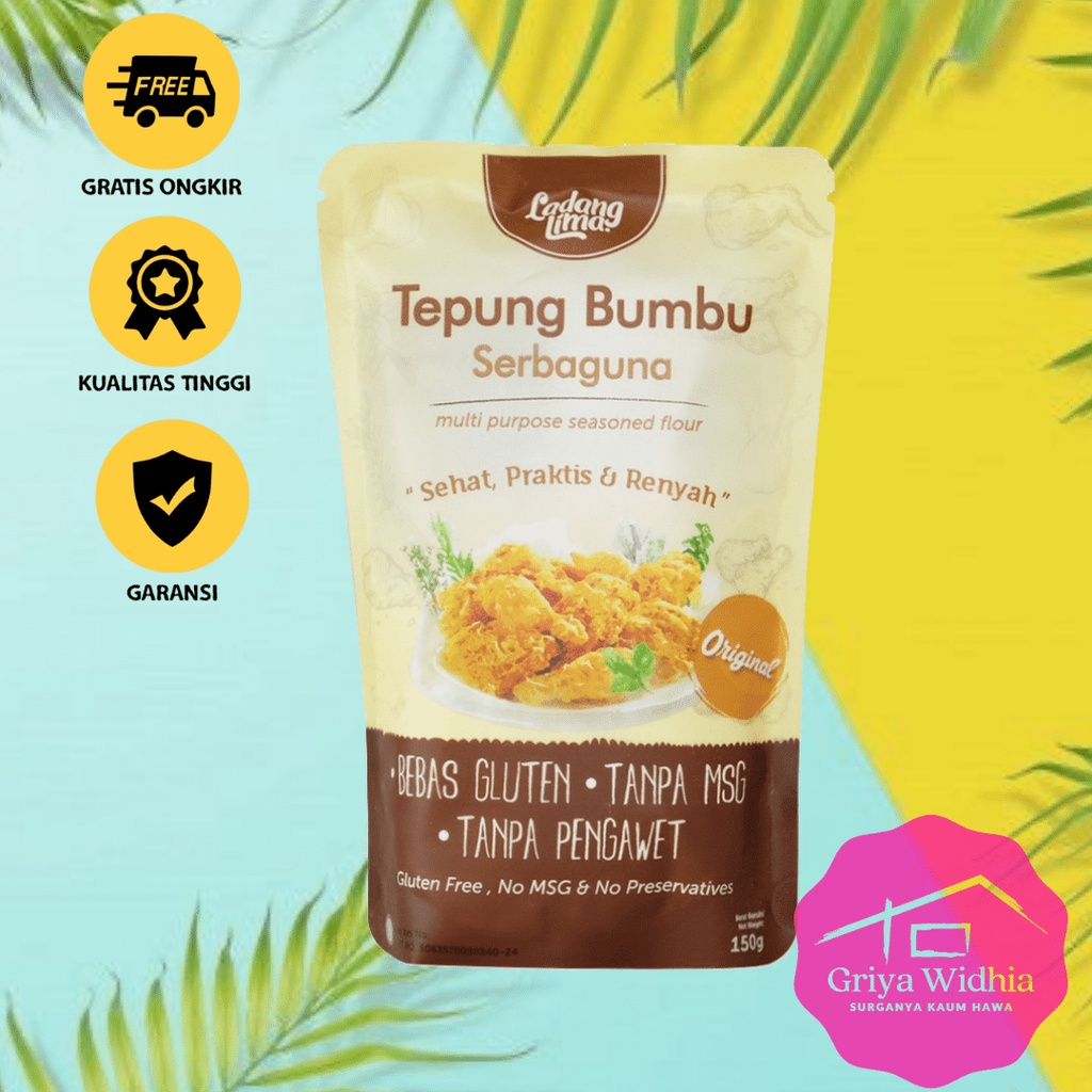 

Ladang Lima Tepung Bumbu Serbaguna 150gr Tepung Krispi Non MSG / Gluten FREE