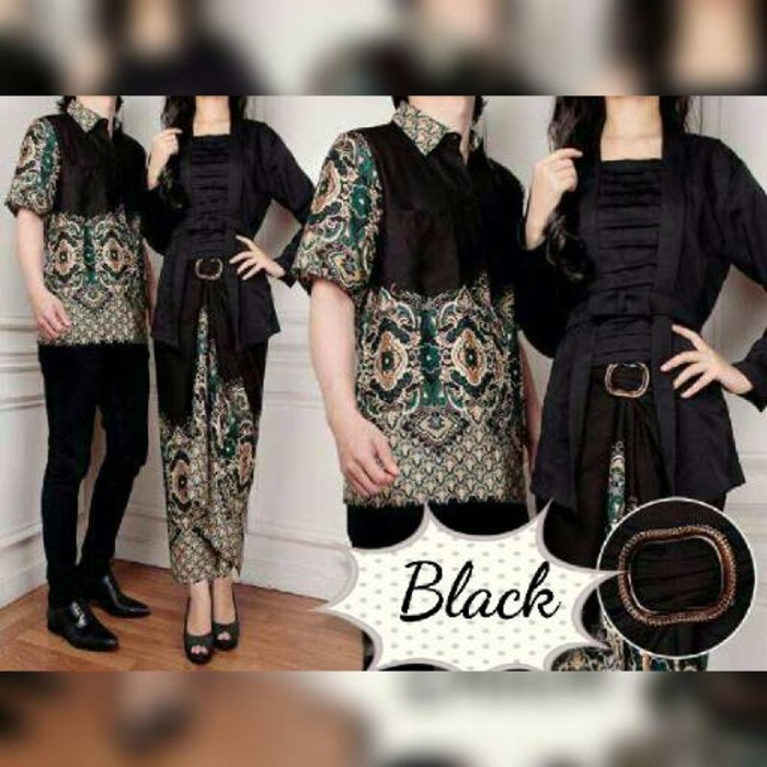 TA-00050 A couple kutubaru kayla BLACK baju undangan sarimbit batik