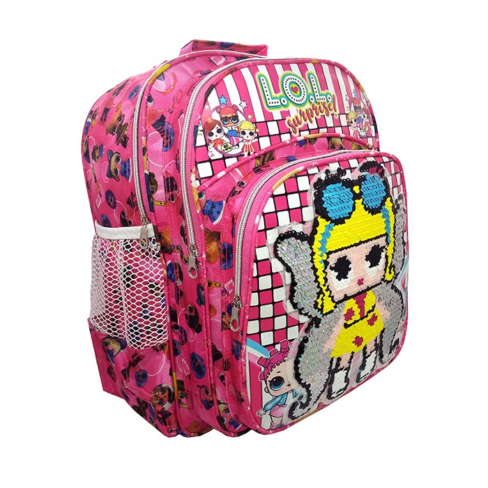 Tas Anak Ransel SEQUIN LOL - Tas Ransel Anak Sekolah SD Usap Karakter LOL