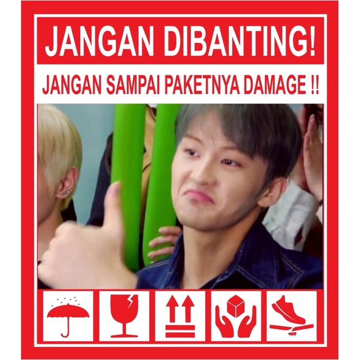 STIKER FRAGILE KPOP LUCU KOREA STIKER JANGAN DIBANTING-X