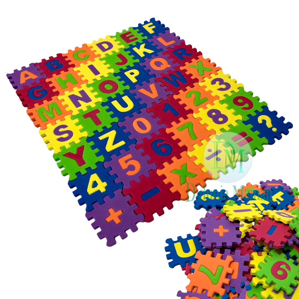 mainan edukasi anak eva foam puzzle spons alphabet huruf angka warna warni