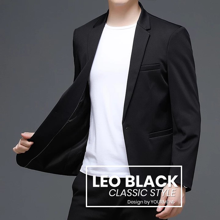 TERBARU JAS HITAM RESMI PRIA SLIMFIT KANCING 1 LEO BLACK SUIT ORIGINAL NIKAYU BAHAN HIGH TWIST PREMIUM (S,M,L,XL)