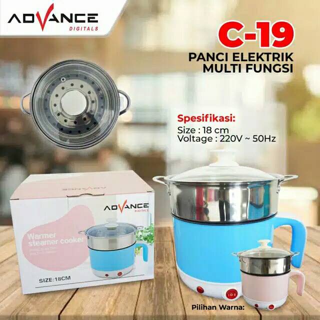 Advance C-19 Panci Elektrik Multi Fungsi Dengan Steamer