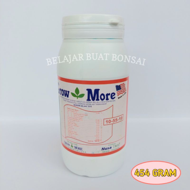 PUPUK GROWMORE 10-55-10 NPK AKAR BUNGA BUAH 454 GRAM KEMASAN PABRIK