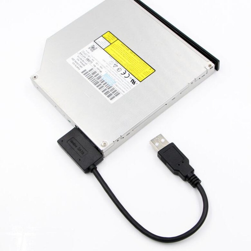 1pc Kabel Adapter Converter USB 2.0 Sata 13 Pin Untuk Laptop / Notebook / CD / DVD ROM Drive Slimline