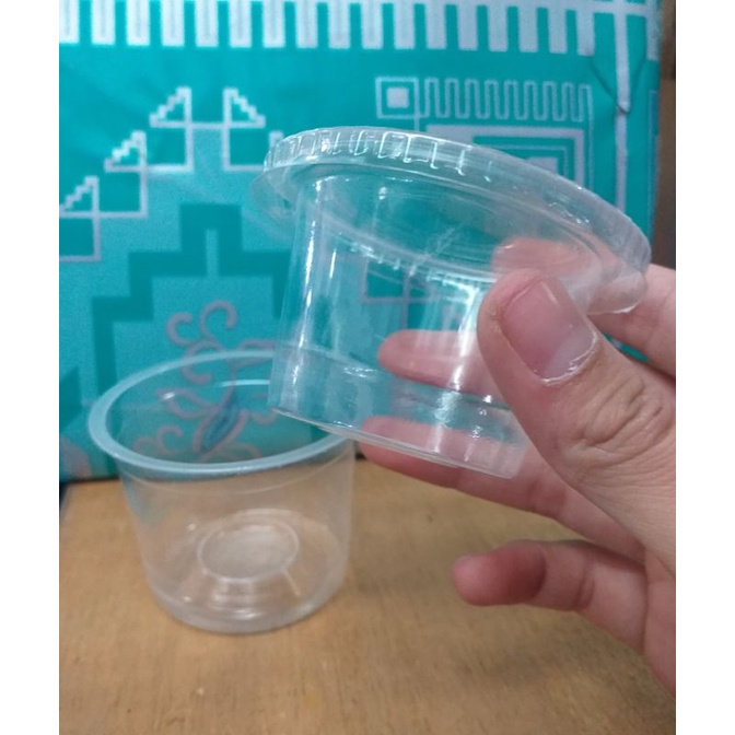 Cup Puding Agar Jelly 50 pcs/gelas plastik 50 dan 65ml isi 50 pcs + tutup