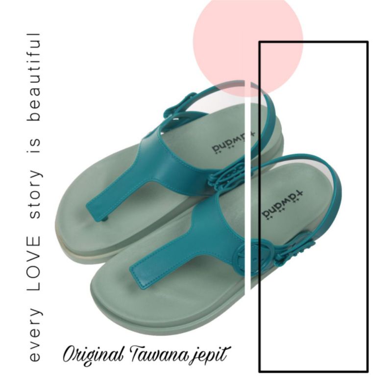Sandal Original Tawana Jepit Two colour Logo Tawana Import High Quality