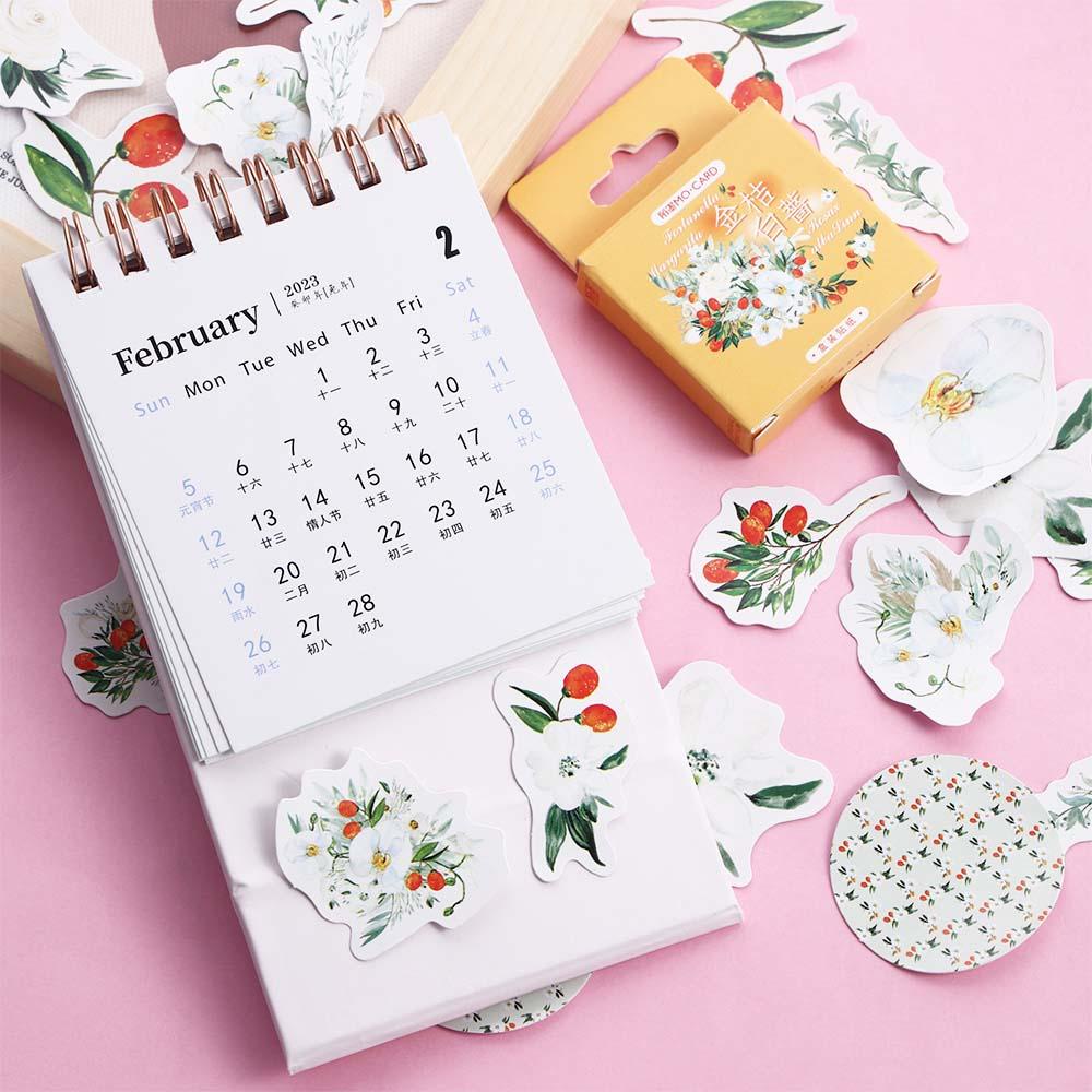 Agustina Bunga Alat Tulis Stiker Hadiah Rose Scrapbooking Kumquat Jurnal Perlengkapan Sekolah