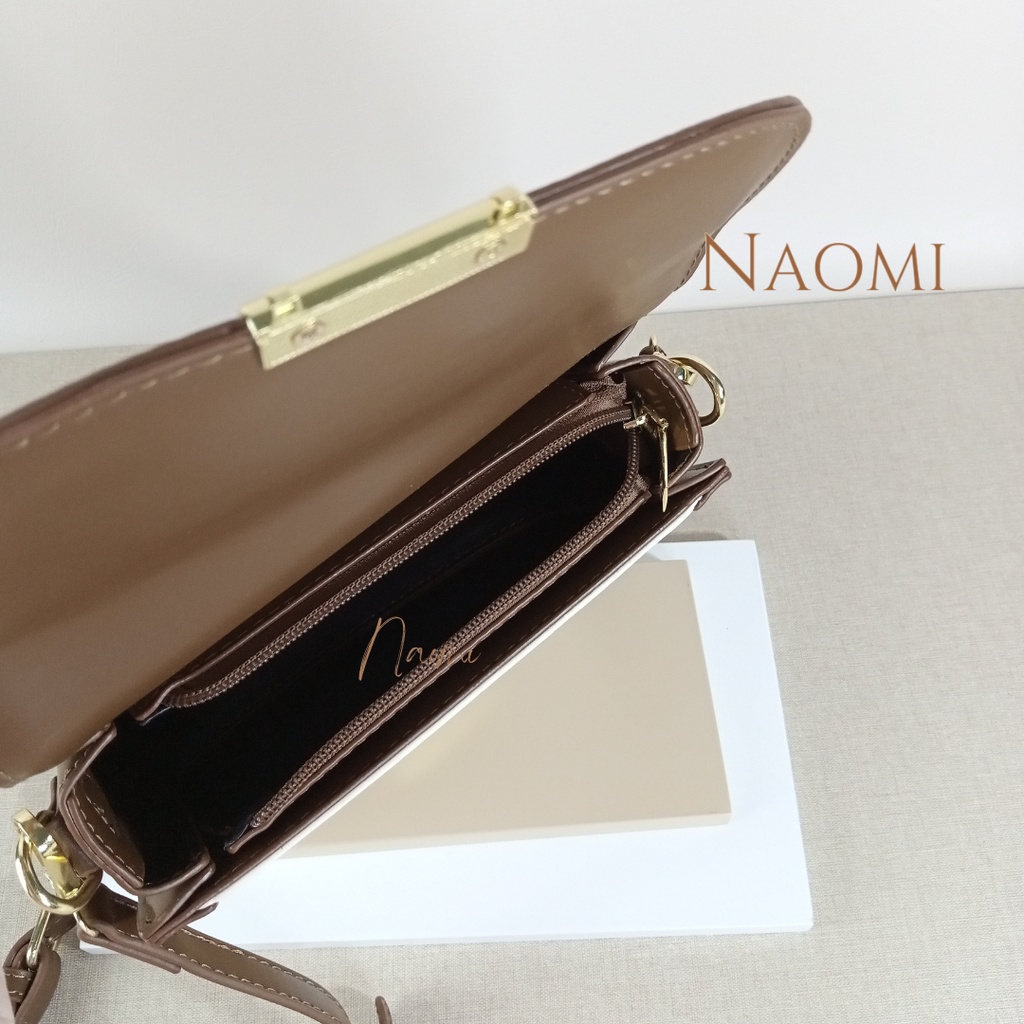 NAOMI - Clarissa Sling Bag Import - Tas Selempĺang Croco Fashion Premium Kulit Wanita - Hand Bag Leather Korea - Handbag Sintetis PU - Tas Wanita - Tas Naomi - Naomi Bag - tas motif croco - women bag