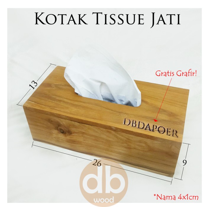 Kotak Tissue Kayu Jati