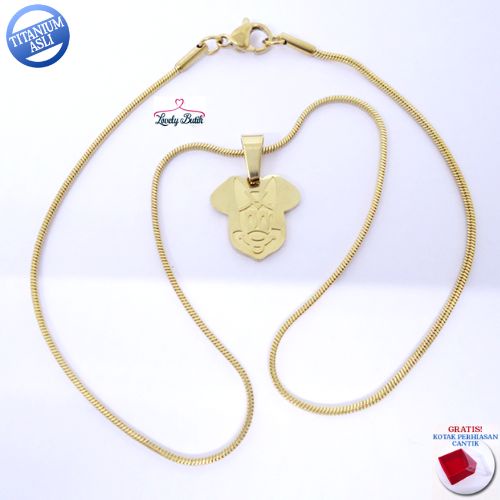 Lovelybutik - Kalung Anak Perempuan Laki Laki Titanium Anti Karat MKT MNT Kalung Anak Cewek Cowok Lucu Titanium Gratis Hadiah KOTAK PERHIASAN