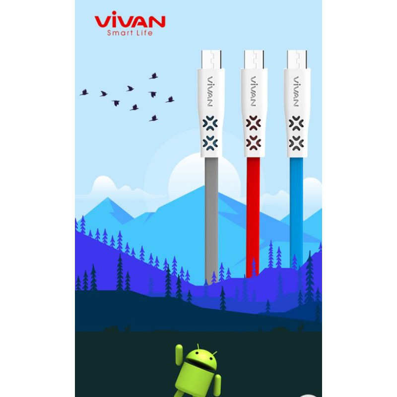 KABEL DATA MICRO USB VIVAN MINI TUBE CTM100S FAST CHARGING
