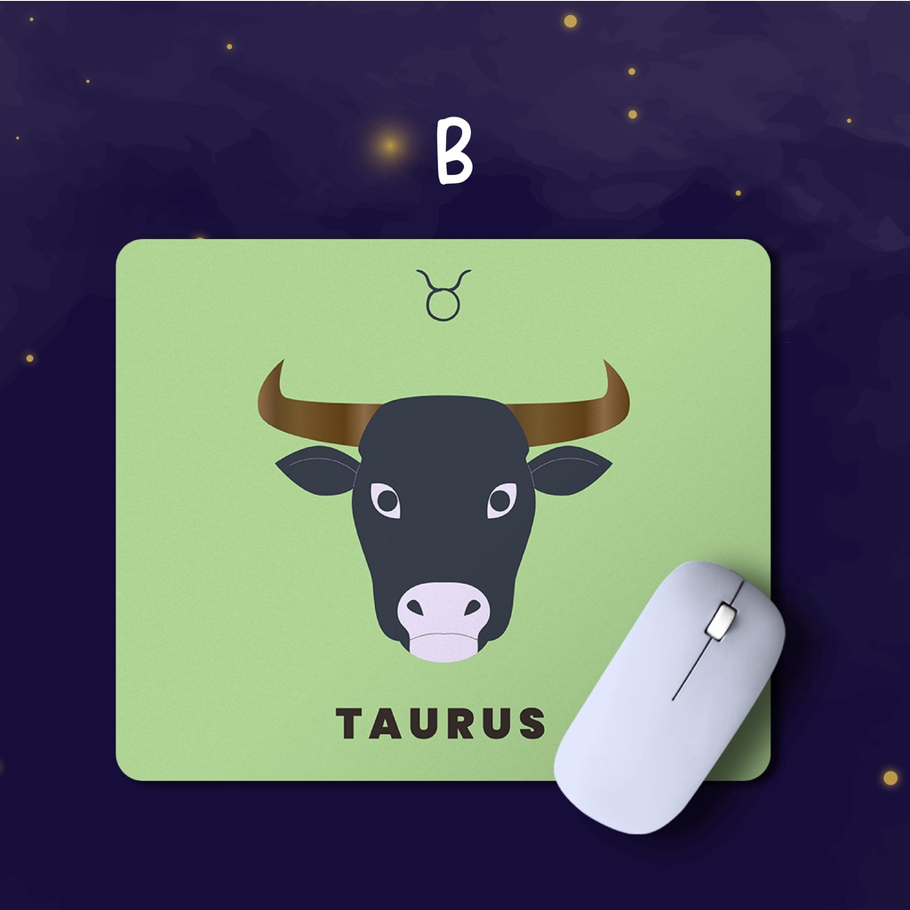 READY STOCK Custom Mousepad Zodiac Motif Aries Taurus Gemini Cancer Leo Virgo(Premium)