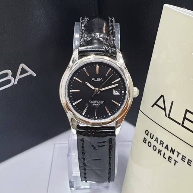 Jam Tangan Wanita Alba AXU037 Kulit Hitam