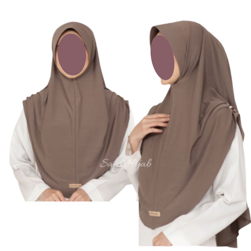 MARVAH Jilbab Instan Kerut Samping Mutiara Khimar Bergo Jersey Pet Antem Kerudung Bergo Hijab Instan