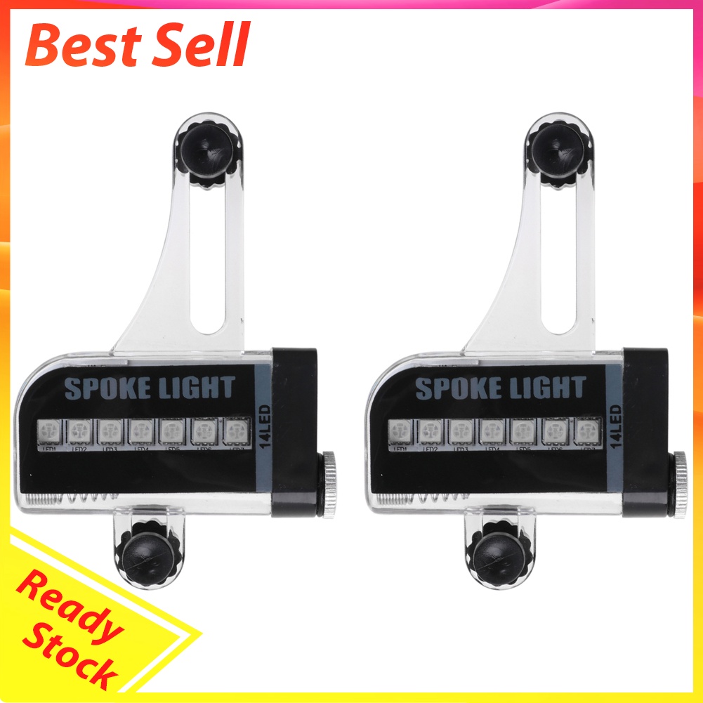 2pcs Waterproof Bicycle Spoke Light LED Mountain Bike Wheel Warning Lamp