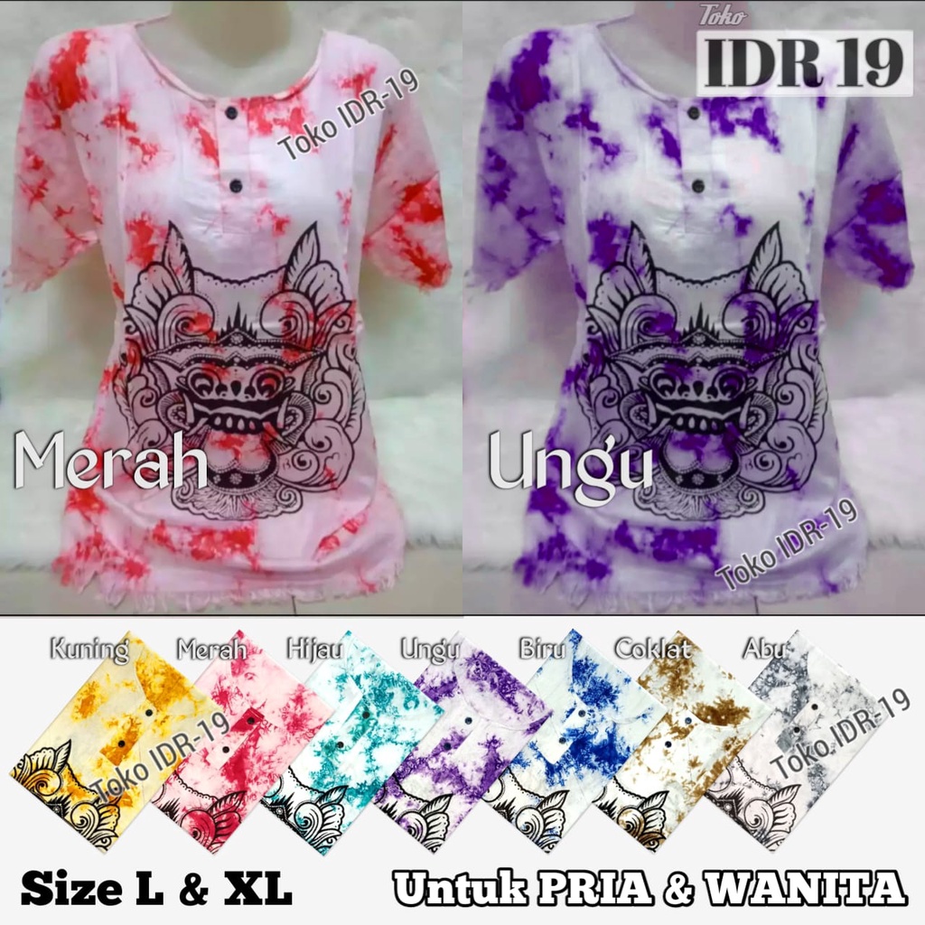 Baju Bali Pria Wanita Motif Barong - Baju Santai - Baju Harian - Termurah Paling Laris - Toko IDR 19