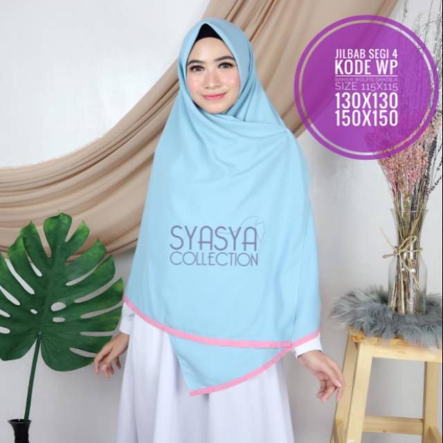 Jilbab segi4 wolfis murah 115,130&140 kode WP