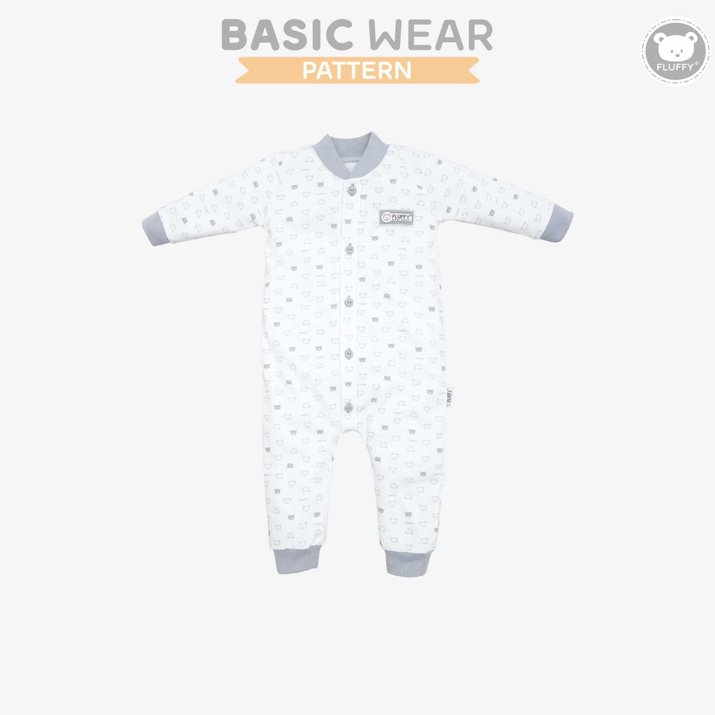 Fluffy Baby Baju Kodok KDS (Isi 3) - Fluffy Baju Jumper Tidur Anak Bayi Laki Perempuan Newborn Karakter 1 Tahun Lengan Panjang