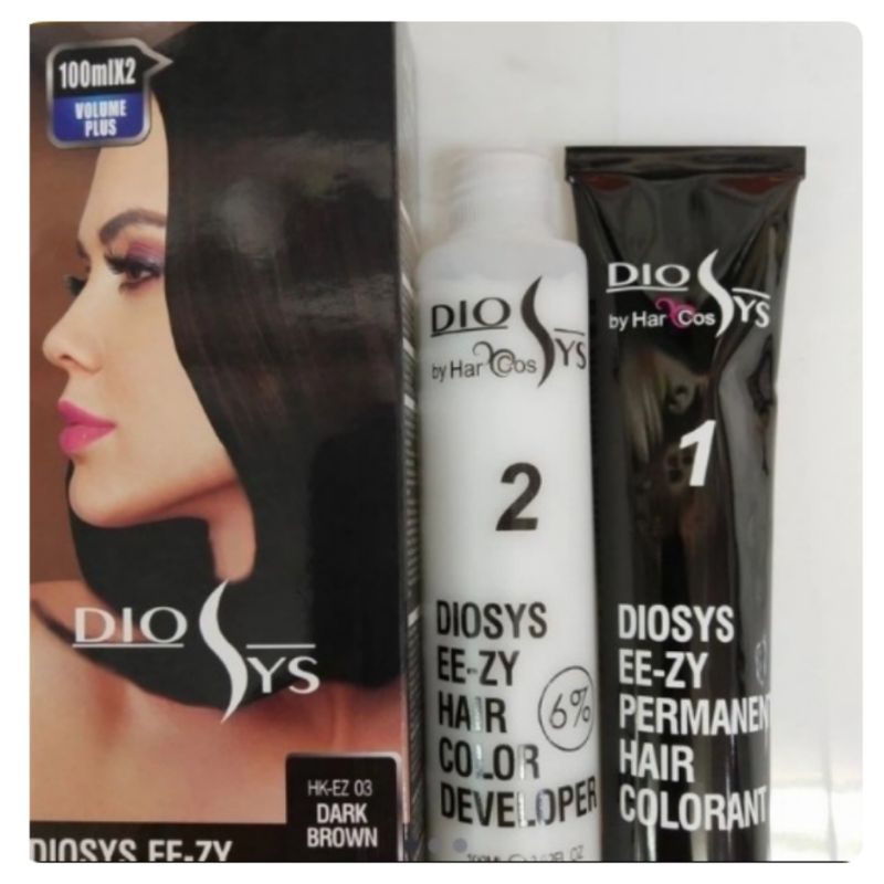 Cat rambut diosys DARK BROWN Hair color pewarna rambut dio sys