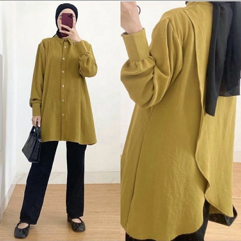 SITA BLOUSE RAYON CRINCLE / BLOUSE POLOS WANITA JUMBO LD 115