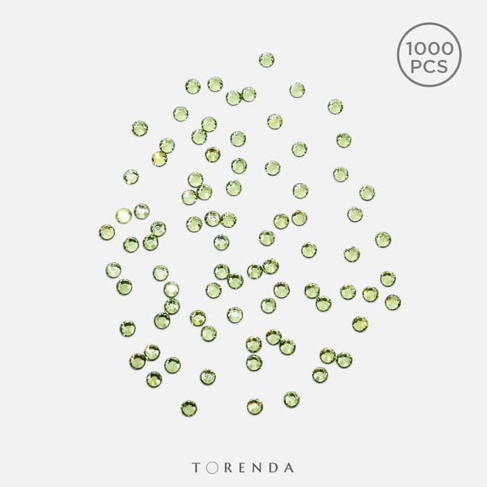 Torenda Swarovski Stellux HOTFIX Mote Gosok Payet Tempel Baju 6SS - Hijau (Peridot) / Pack