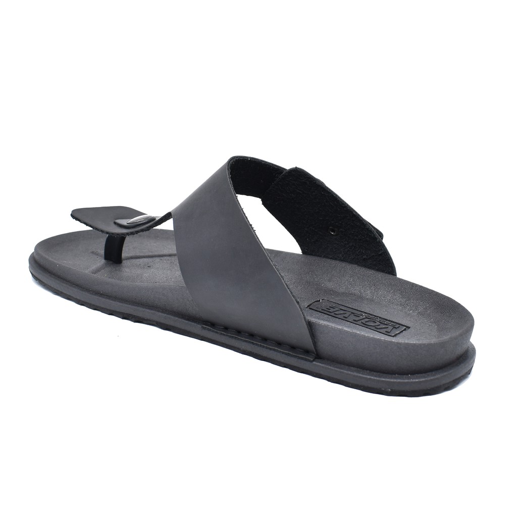 VS 01 BLACK |FORIND x Volve| Sendal Kulit Simpel Original Pria/Cowok/Men Sandal Lokal Ori Footwear