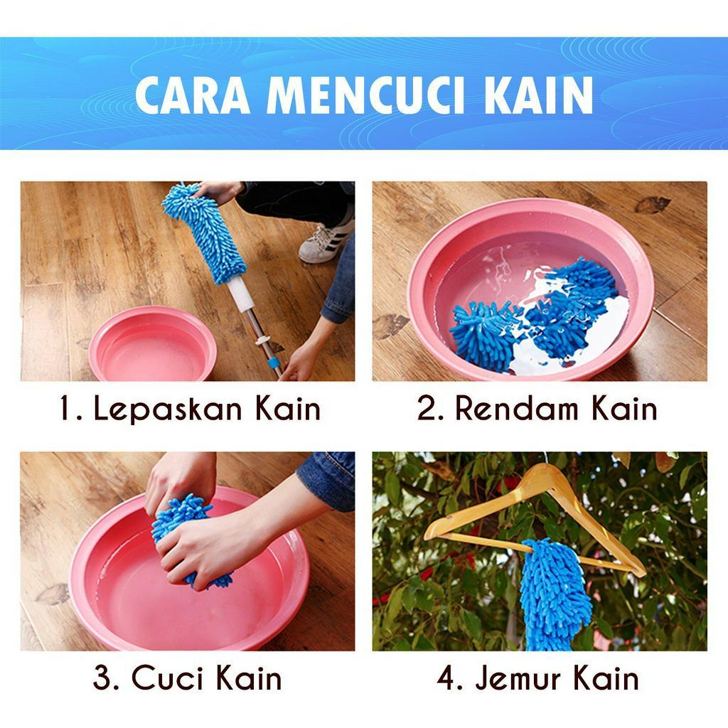 kemoceng Microfiber Panjang Tarik Bisa Dipanjangkan Pendek Pembersih Debu Microfiber