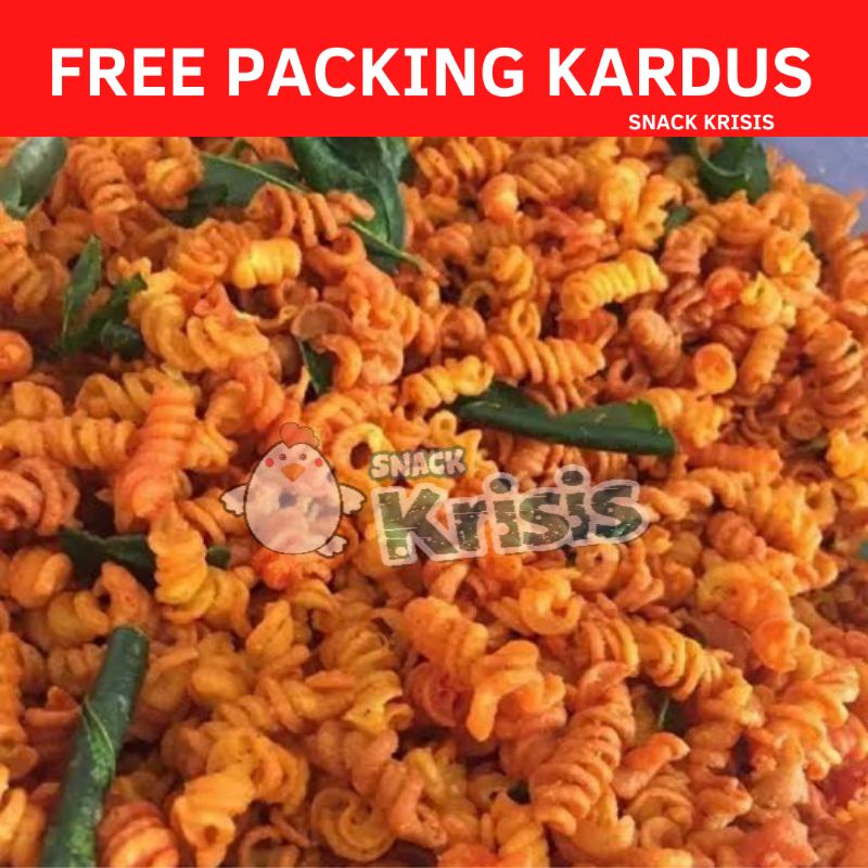 

Makaroni spiral pedas daun jeruk 250g enak gurih
