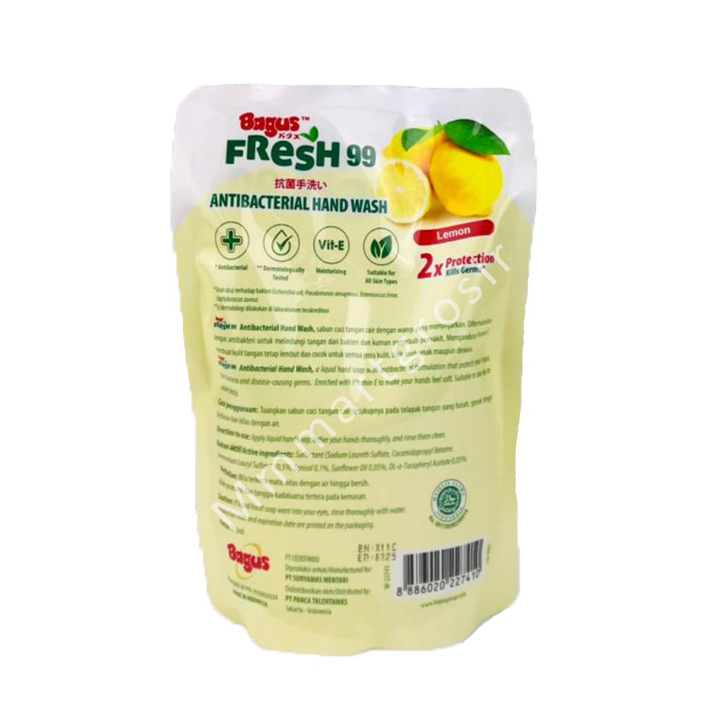 Bagus Fresh99 / Hand Wash Lemon / Sabun Cuci Tangan / 375ml