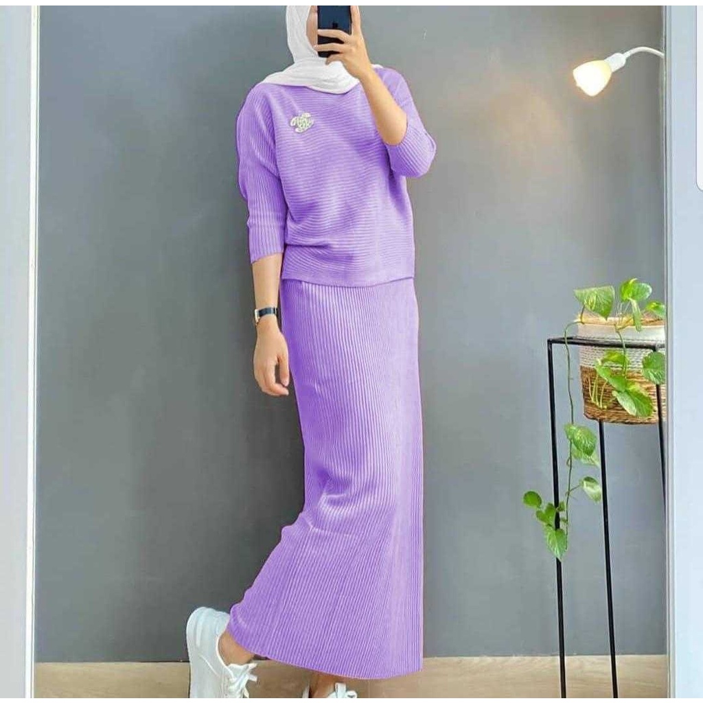 Setelan Rok Jumbo Knit Akarin/Fashion Wanita/Setelan Rok Rajut/Knit/Setelan Rok Casual/Setelan Wanit