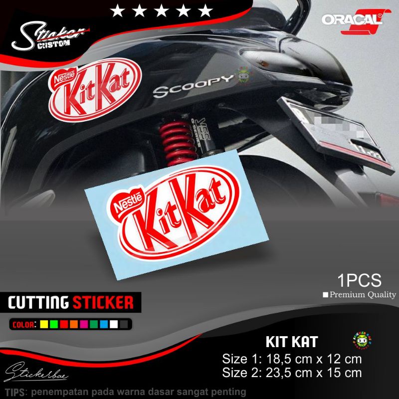 Stiker kit kat nestle cutting sticker bukan print stickerbae cutting sticker 1pcs stiker motor scoopy nmax pcx aerox stiker kitkat nestle