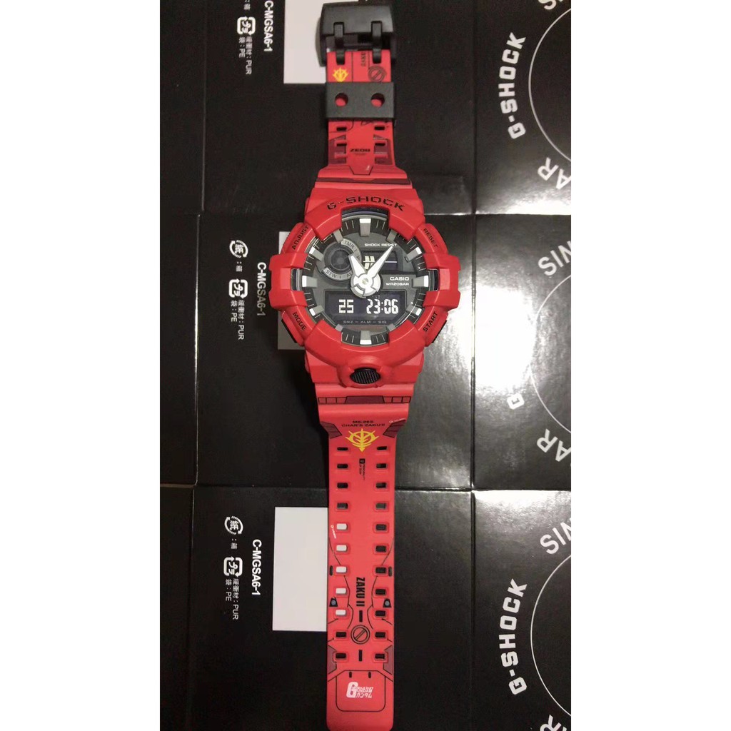 [Tersedia] CASIO GSHOCK GA700 joint full set waterproof-GA700 joint protection waterproof-GA700 black red