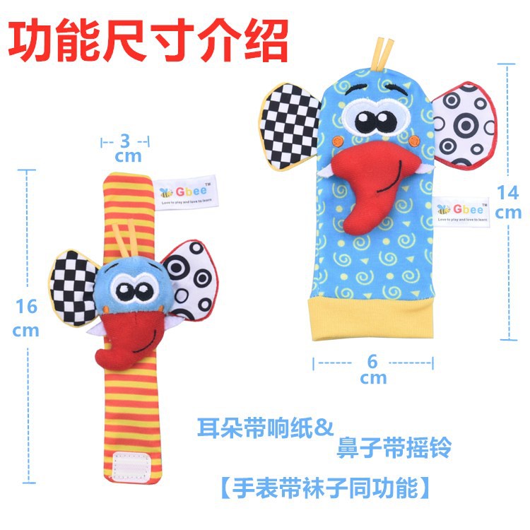 [BIG SALE] Mainan Bayi Rattle Gelang Kaos Kaki Rattle Mainan Bayi Wrist rattle set