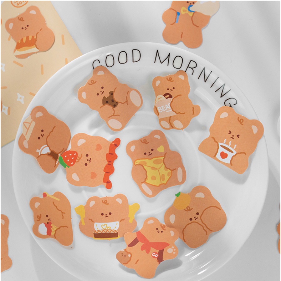 

cheese bear & lilac ribbon deco set