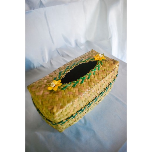 Kotak Tempat Tissue Aesthetic Unik Anyaman Purun