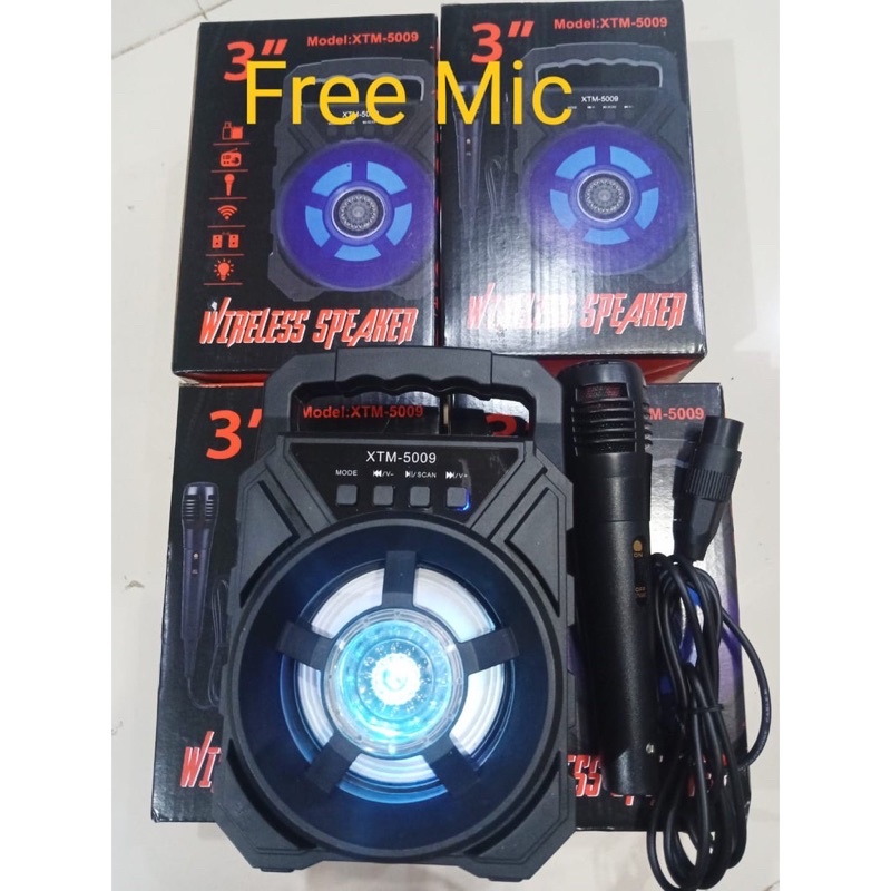 SPEAKER BLUETOOTH XTM-5009 BONUS MIC Speaker karaoke  SUPER BASS