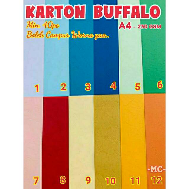  Kertas  Buffalo Cover Paper Karton  Buffalo A4 F4  230gsm 