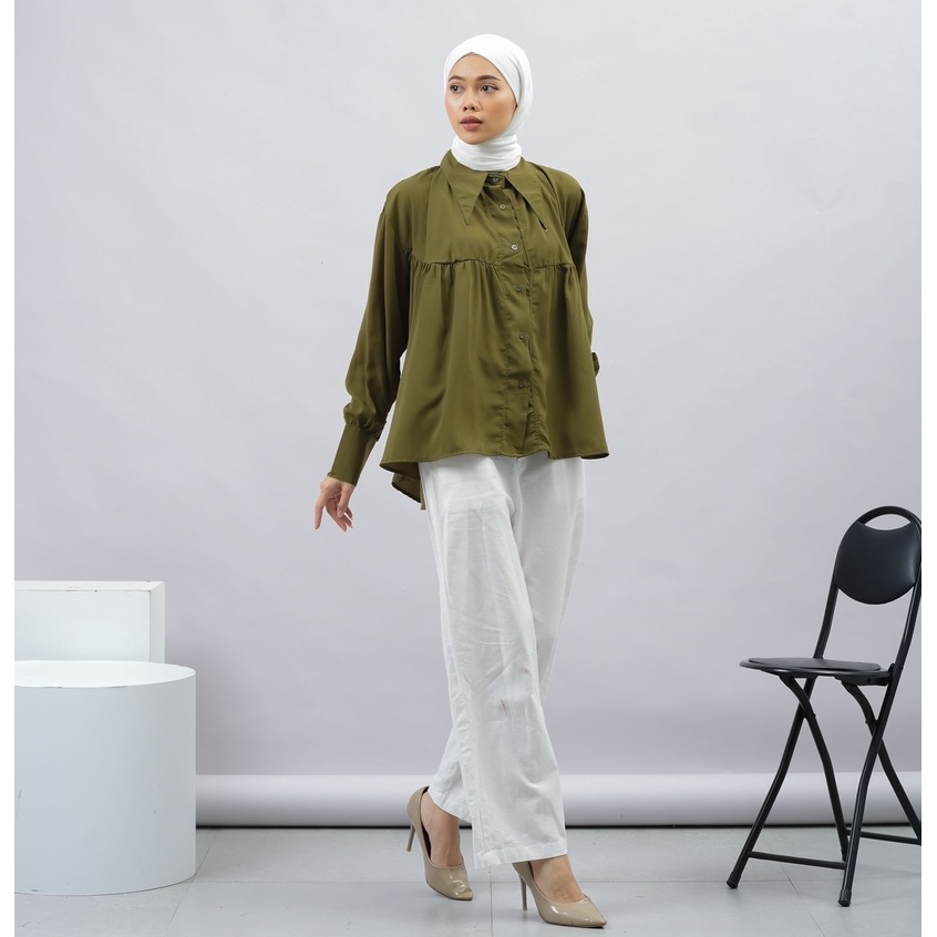 KEMEJA BLOUSE WOLFIS BONA DAILY OFFICE  SHIRT PREMIUM B533