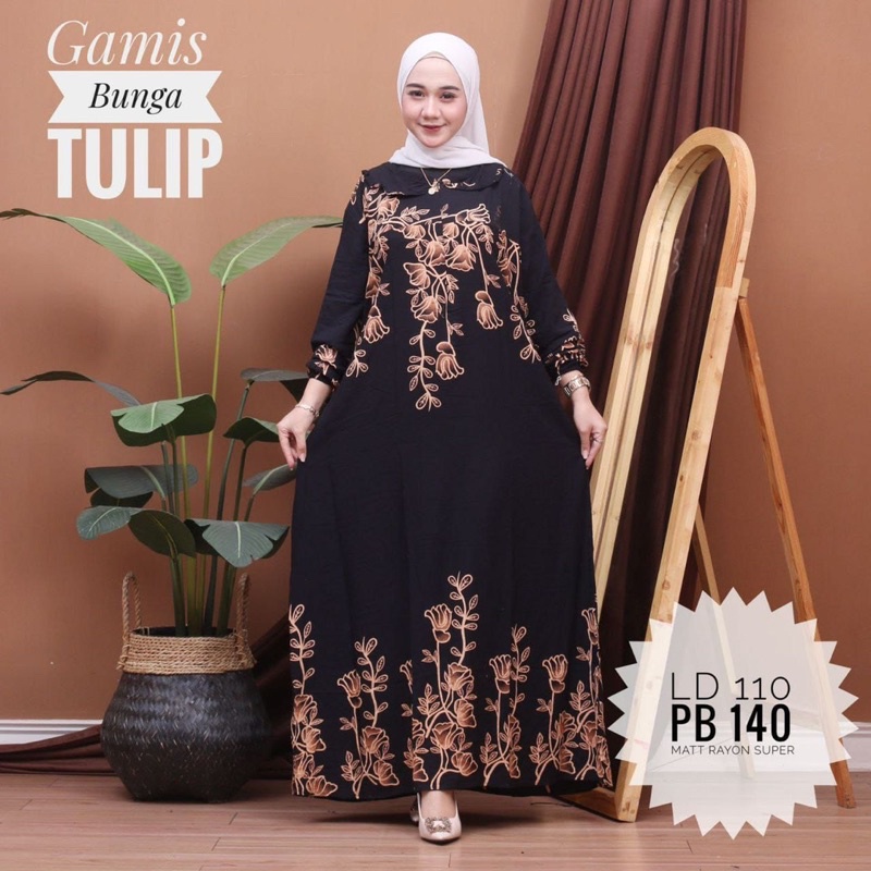 Gamis cabutan bunga tulip