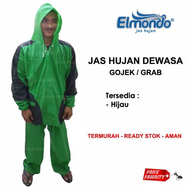 JAS HUJAN SETELAN KHUSUS OJEK ONLINE GOJEK/GRAB ELMONDO 932