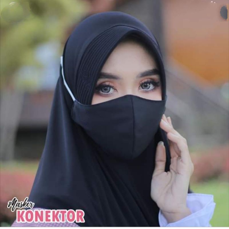 MASKER KAIN 3 LAPIS KONEKTOR HEADLOOP DAN EARLOOP NISA DIISI TISU