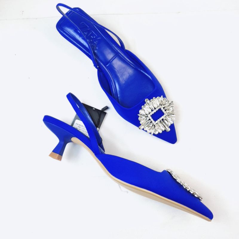 ZR Shimmery Slingback Kitten Heels 3cm &amp; 9cm