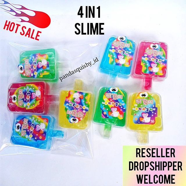 

Clear Slime Isi 4 dalam 1 - Mini Clear Slime Bentuk Es Krim
