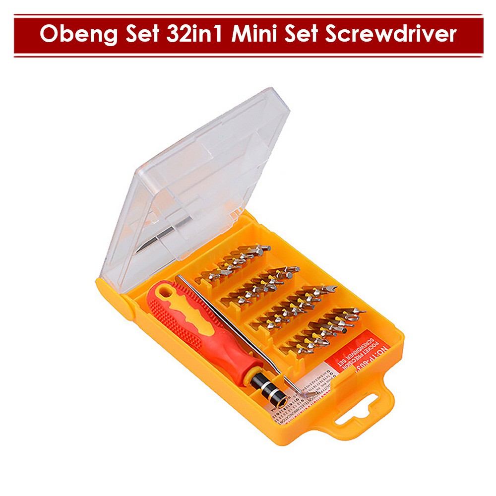 Obeng Set 32 in 1 Screwdriver HP Elektronik HP Laptop PC SAmsung Iphone Reparasi Service Grosir