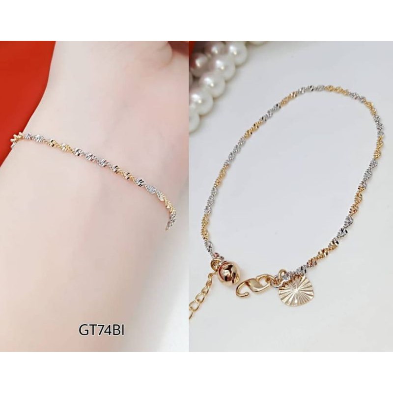 GELANG TANGAN WANITA MODEL ULIR KOMBINASI GELANG TANGAN WANITA ANTI KARAT