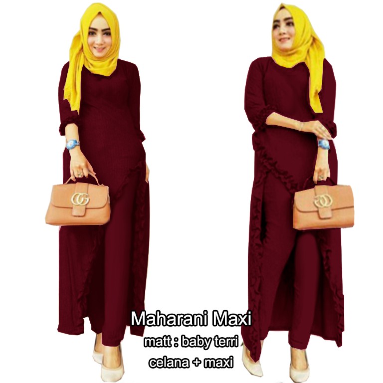 Maharani Maxi Set - Logo Smile (LS) - Ukuran L-XXL - Matt Katun Baby Terri