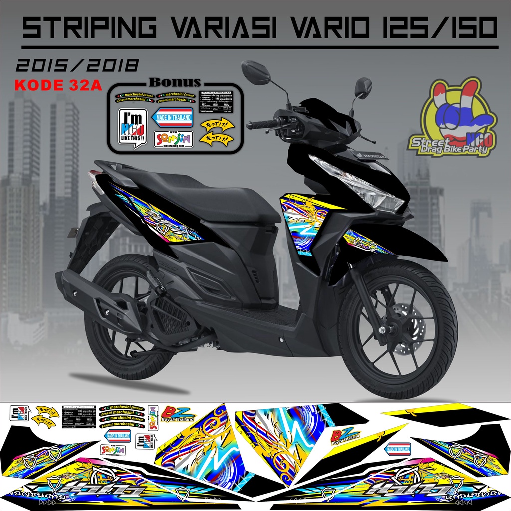 STRIPING VARIO VARIASIS STICKER CLICK VARIO 125-150 LED THAILAND KODE 32